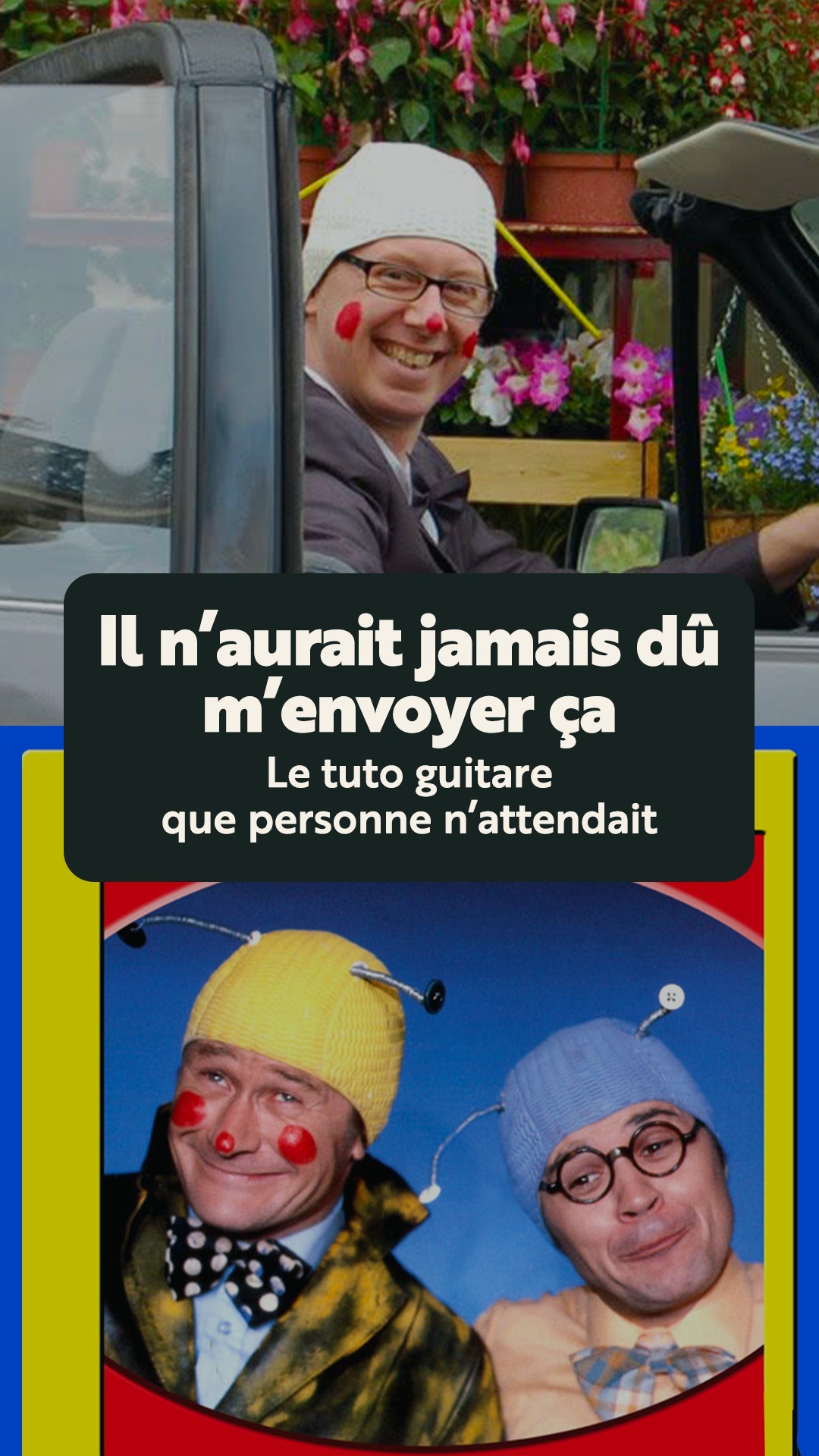 En 1982, Pit et Rik sortaient « Rikiki Pouce-Pouce ». J’avais 5 ans… et comme beaucoup d’enfants de cette génération, cette chanson m’a laissé quelques séquelles. 😂

En 2011, pour mon enterrement de vie de garçon, mon cousin Pascal (@garage_pn_classic) m’avait donc déguisé en Pit avant de me confier sa Golf cabriolet et de m’envoyer faire le tour des commerçants de la ville.

Petit détail : j’y étais élu à l’époque.

Autre petit détail : oui, il m’est arrivé d’être marié et en couple. Ça n’a pas duré très longtemps, mais les archives sont formelles. 😂

Hier, probablement saisi d’un élan de nostalgie, ce même cousin m’envoie le clip de « Rikiki Pouce-Pouce ».

Transfert de nostalgie immédiat : j’enfourche ma guitare et me lance corps et âme dans une reprise effrénée.

J’en ai même profité pour vous préparer un tuto, au cas où vous souhaiteriez intégrer ce monument de la chanson française à votre répertoire… ou mettre définitivement fin à vos soirées au coin du feu.

C’est gratuit. C’est cadeau. 😂

#rikikipoucepouce #PitetRik #CEstCadeau #Tutoriel