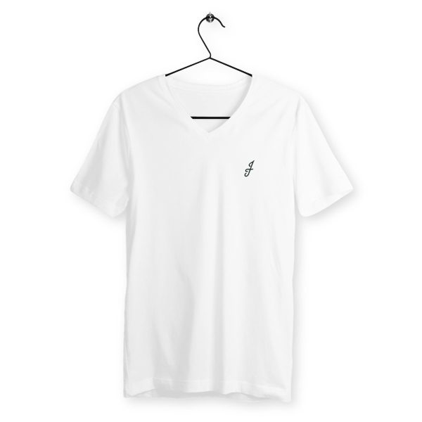 face_blanc_0 T-shirt Col V Jérôme Thierry